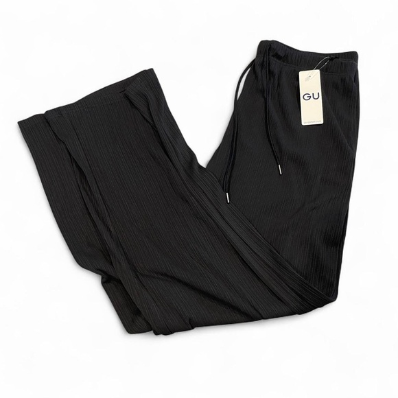 NWT Black Ribbed GU Pants – Adjustable Waist, Relaxed Fit – Sz XL (28-30”) - Picture 1 of 4